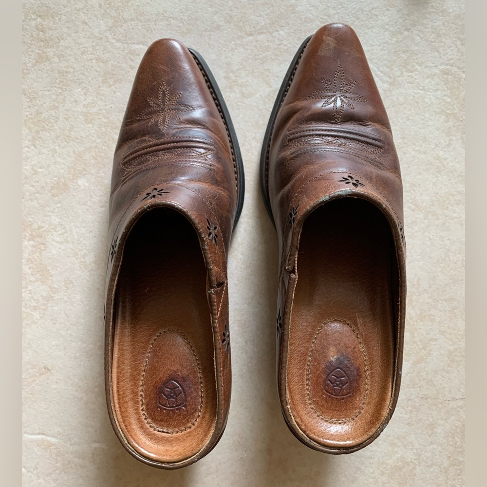 Ariat Brown leather mules